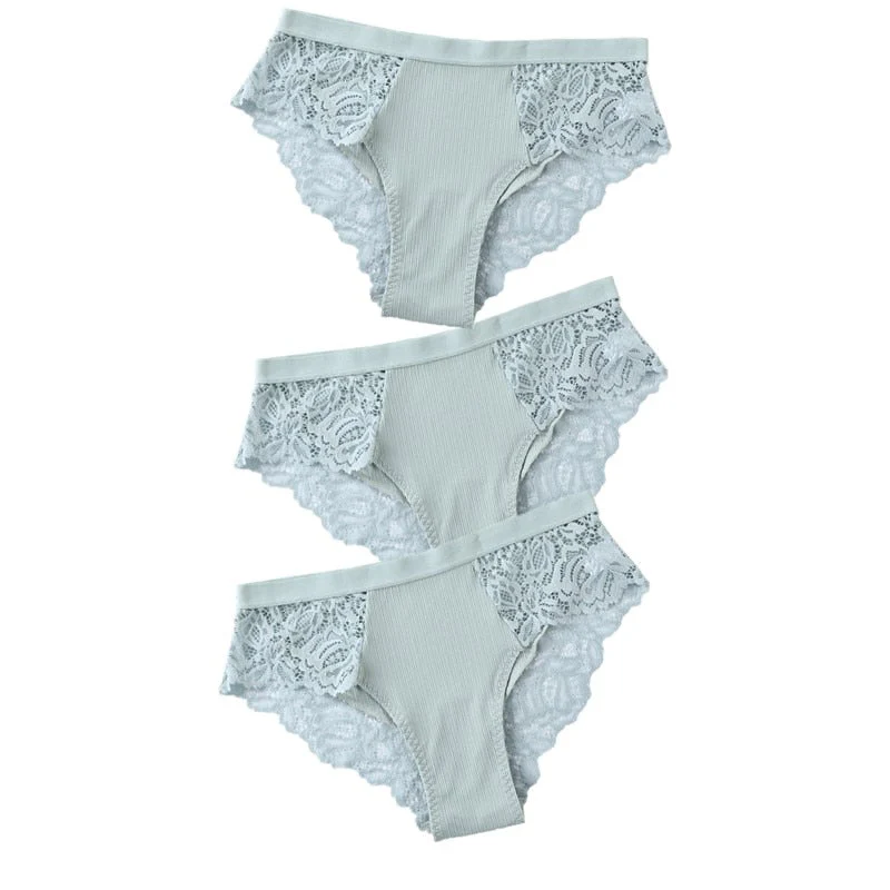 3 Pcs Cotton Panties Sexy Panty Briefs Lace Panties Women Underwear Lingerie Panties for Female Ladies Floral Pantys Underpants - Image 11